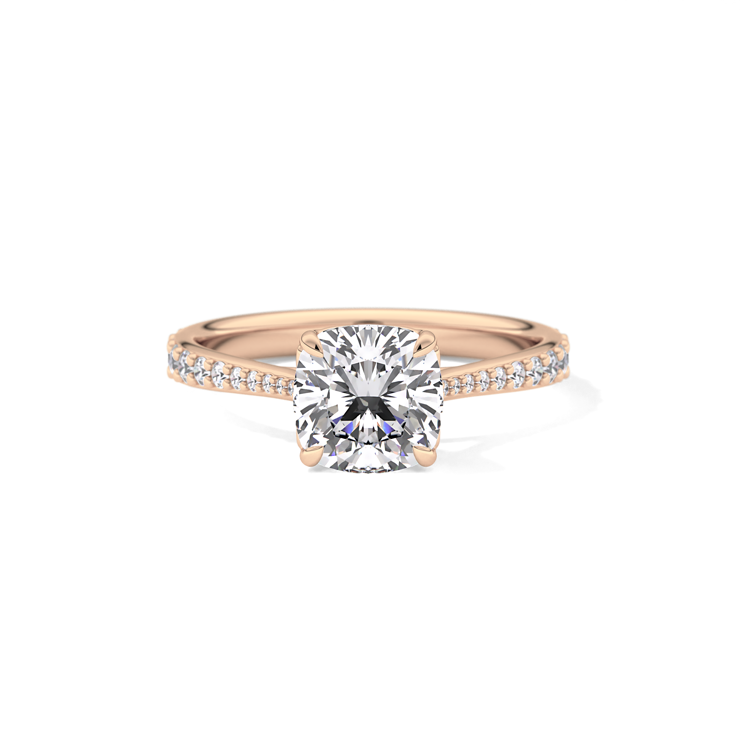 Cushion Pave Lab Grown Diamond Engagement Ring
