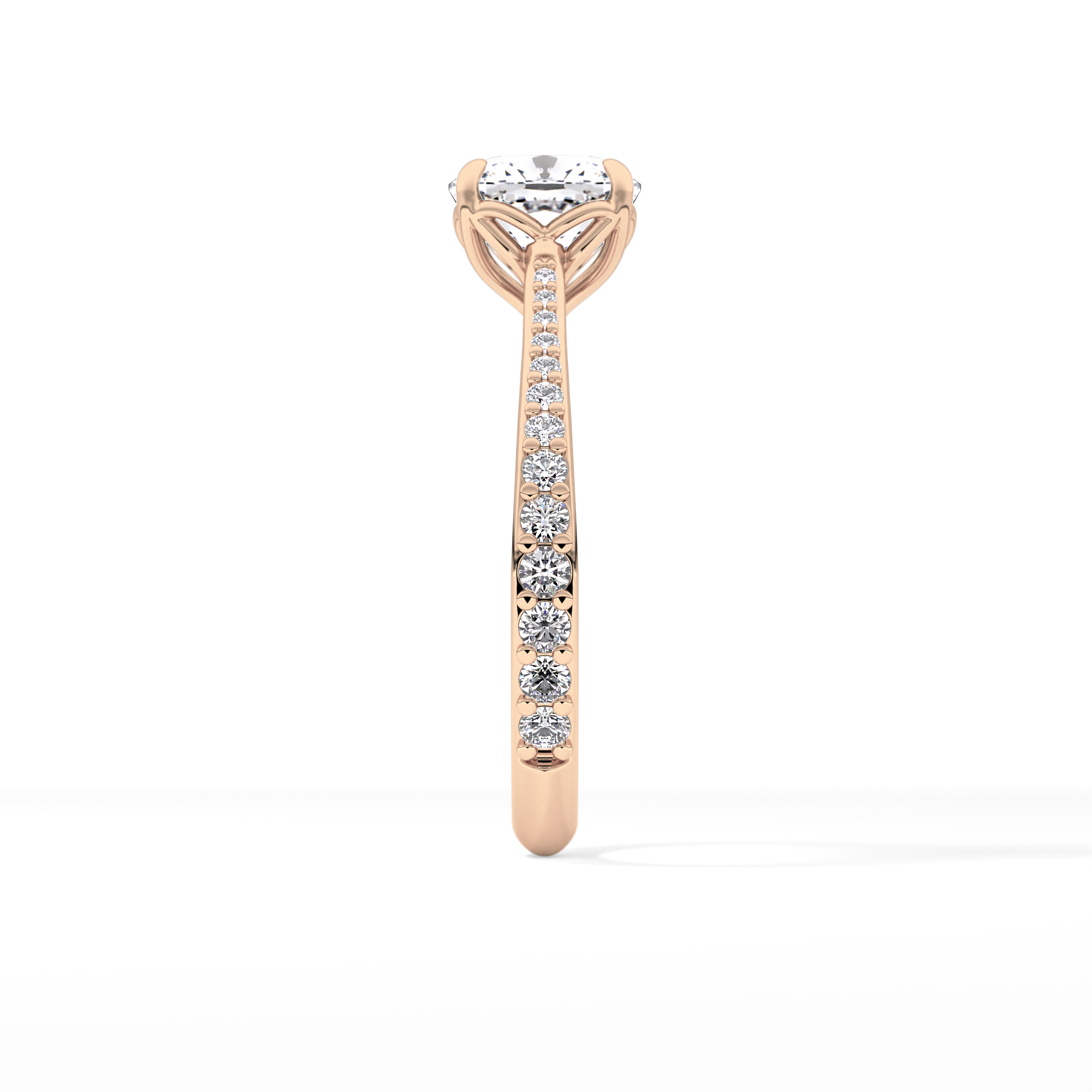 Cushion Pave Lab Grown Diamond Engagement Ring