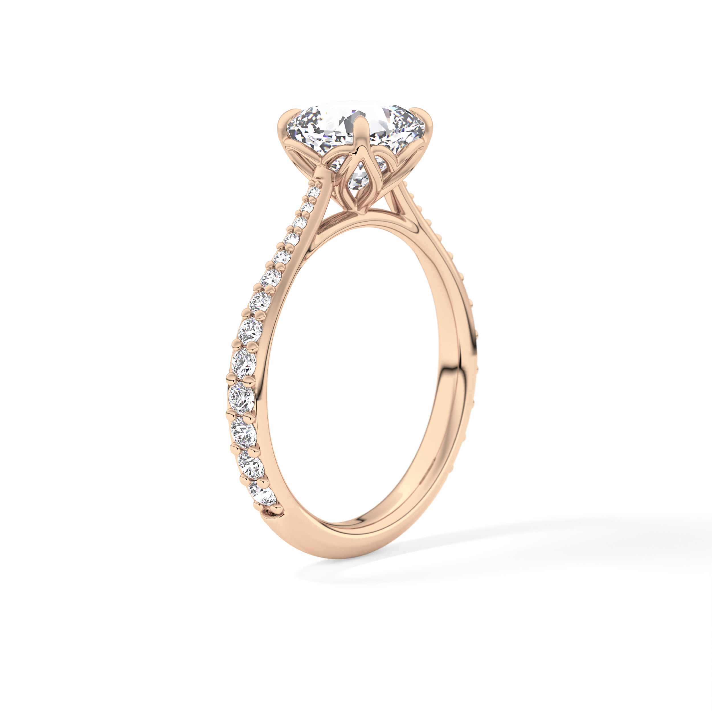 Cushion Pave Lab Grown Diamond Engagement Ring