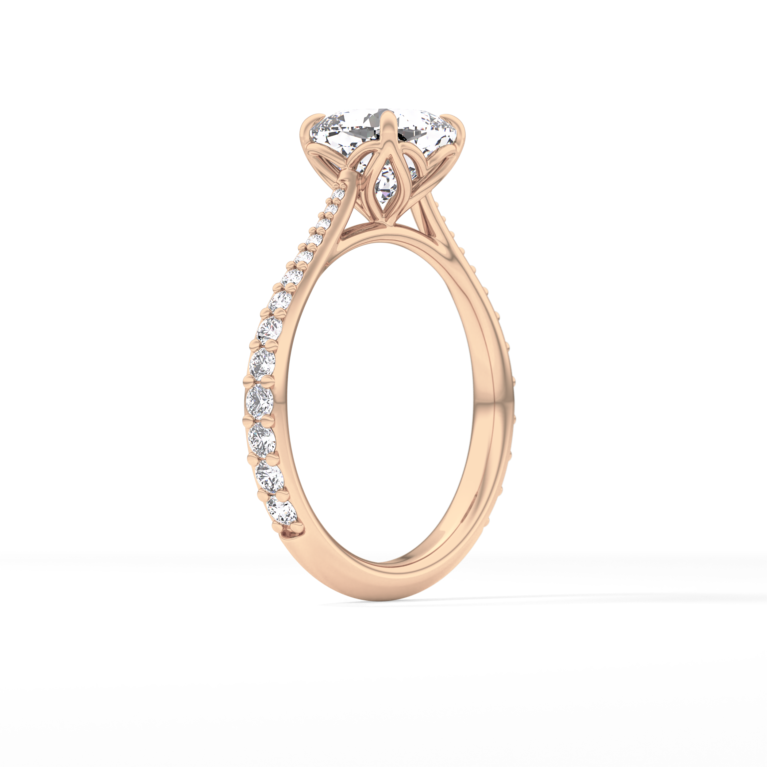 Cushion Pave Lab Grown Diamond Engagement Ring