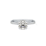 Cushion Pave Lab Grown Diamond Engagement Ring