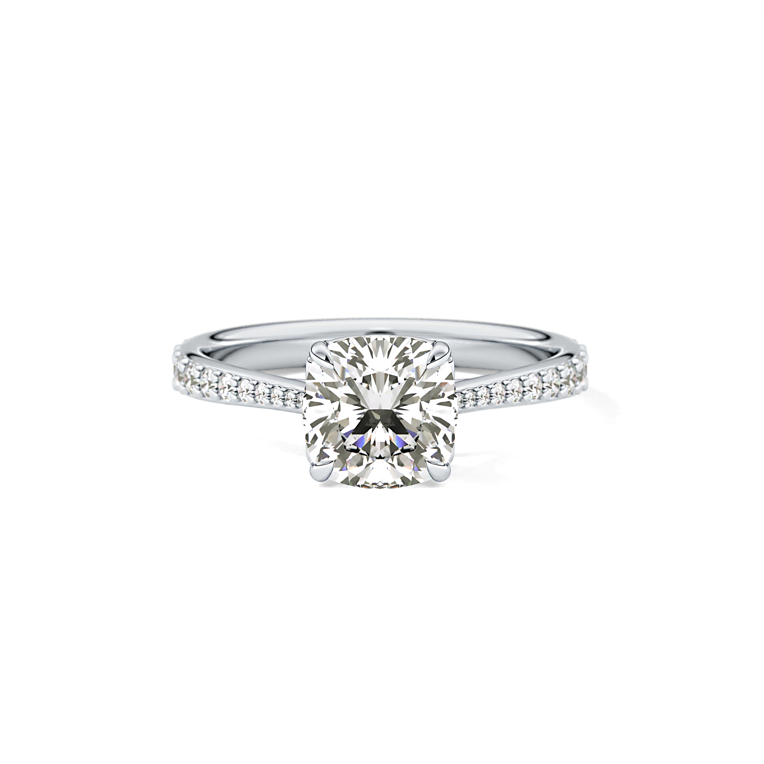 Cushion Pave Lab Grown Diamond Engagement Ring