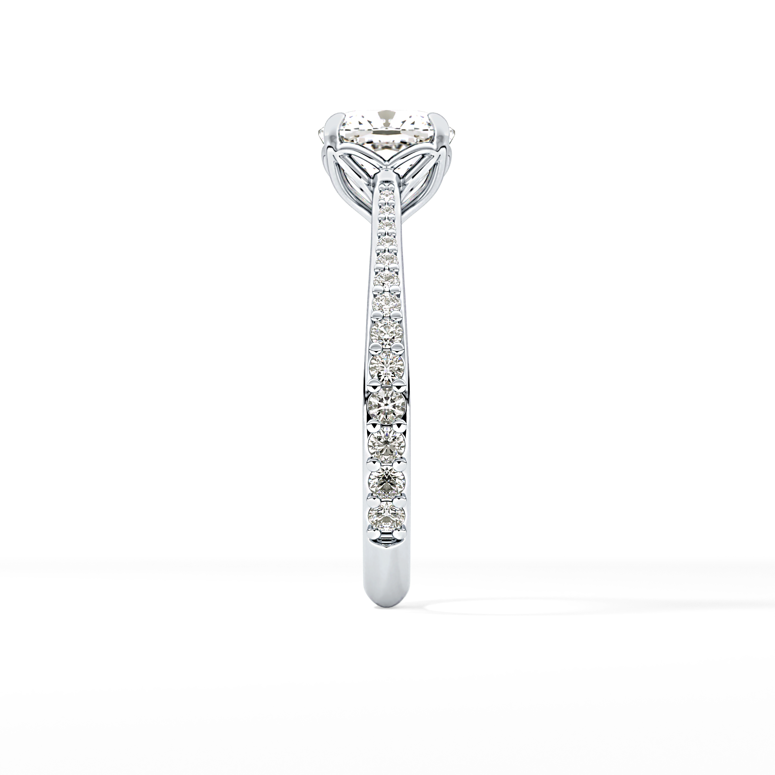 Cushion Pave Lab Grown Diamond Engagement Ring