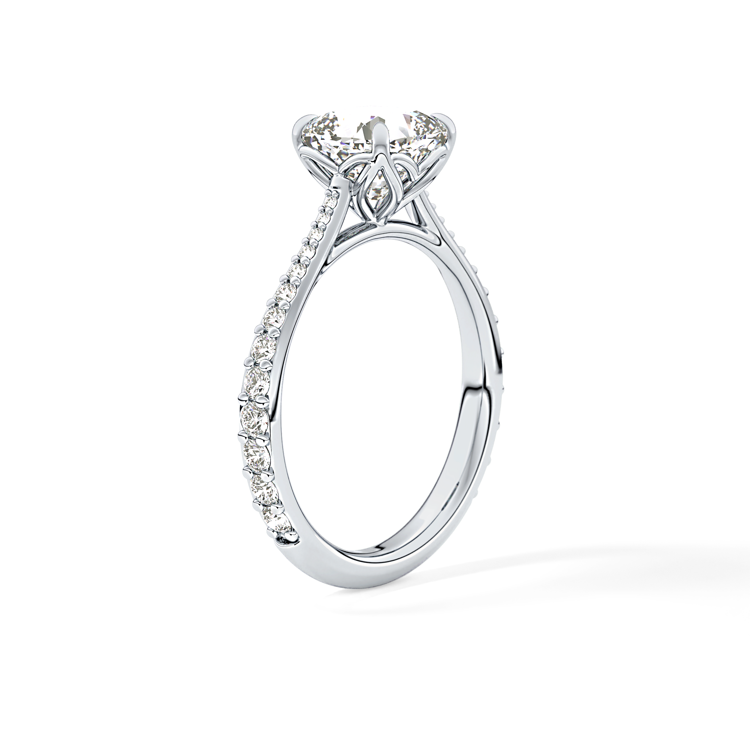 Cushion Pave Lab Grown Diamond Engagement Ring