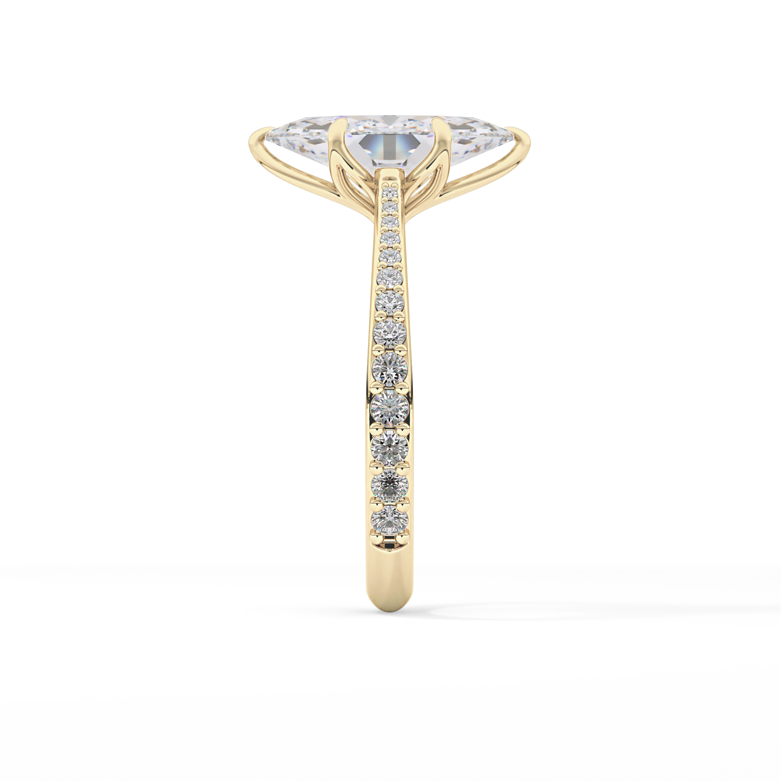 Marquise Pave Lab Grown Diamond Engagement Ring