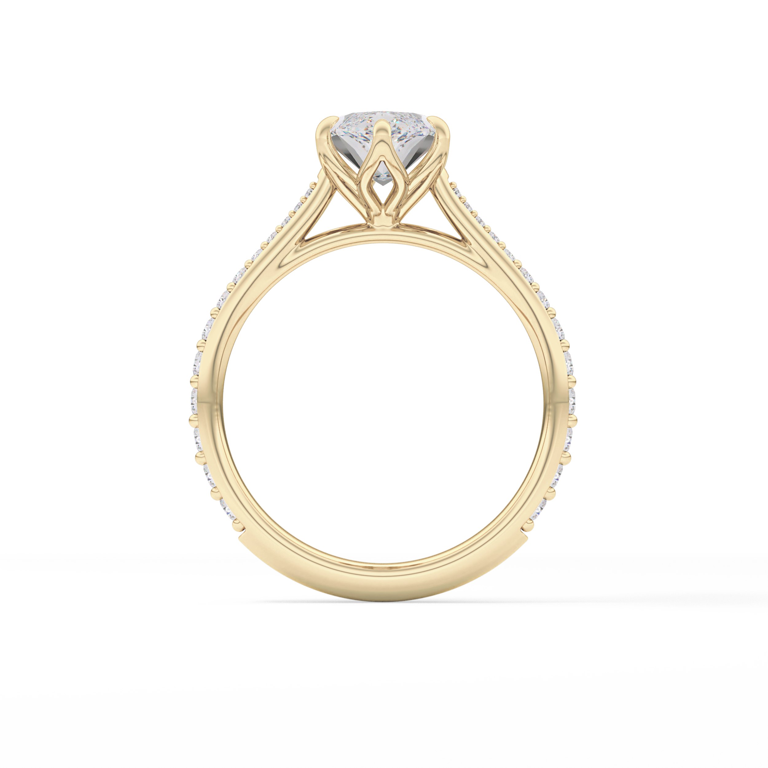 Marquise Pave Lab Grown Diamond Engagement Ring