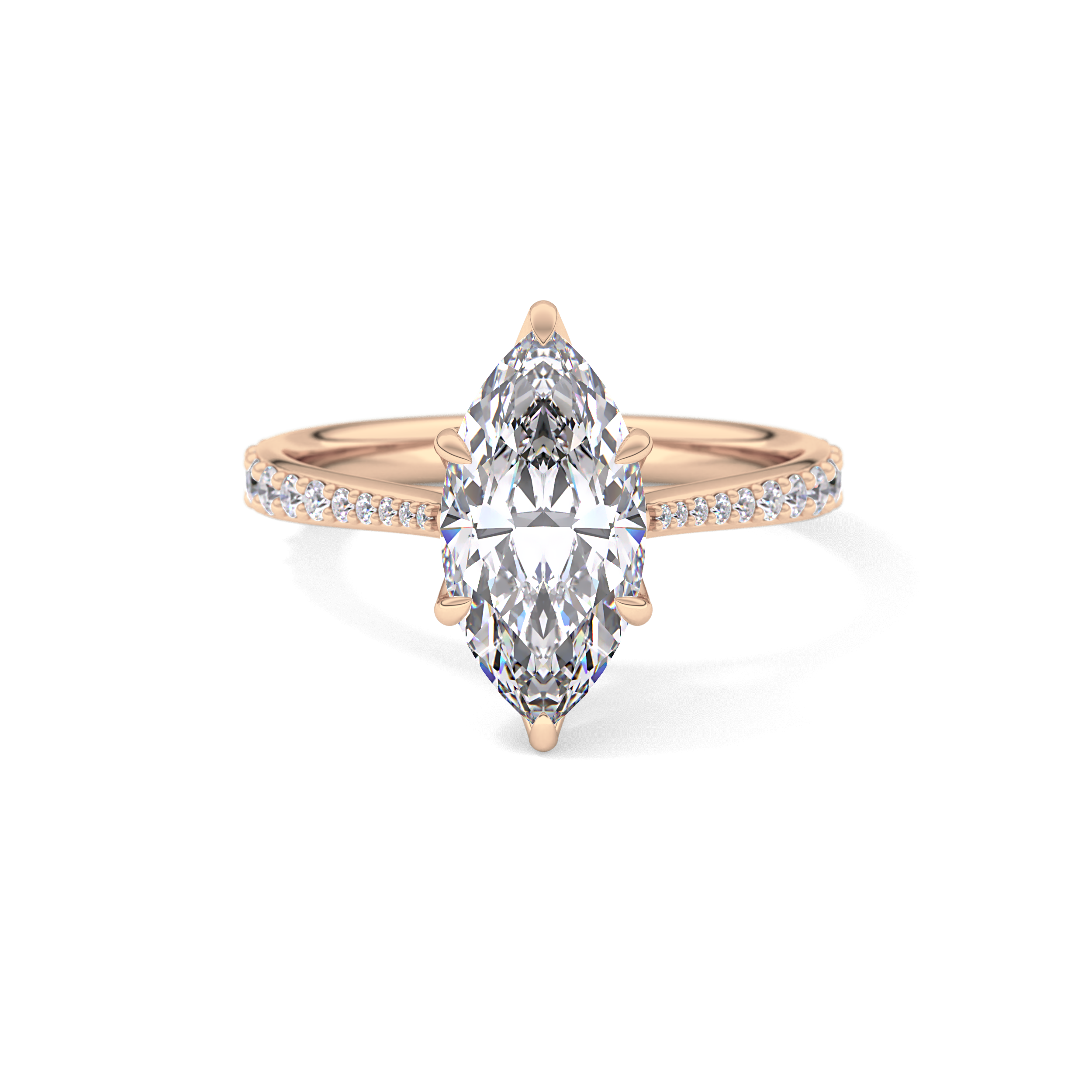 Marquise Pave Lab Grown Diamond Engagement Ring