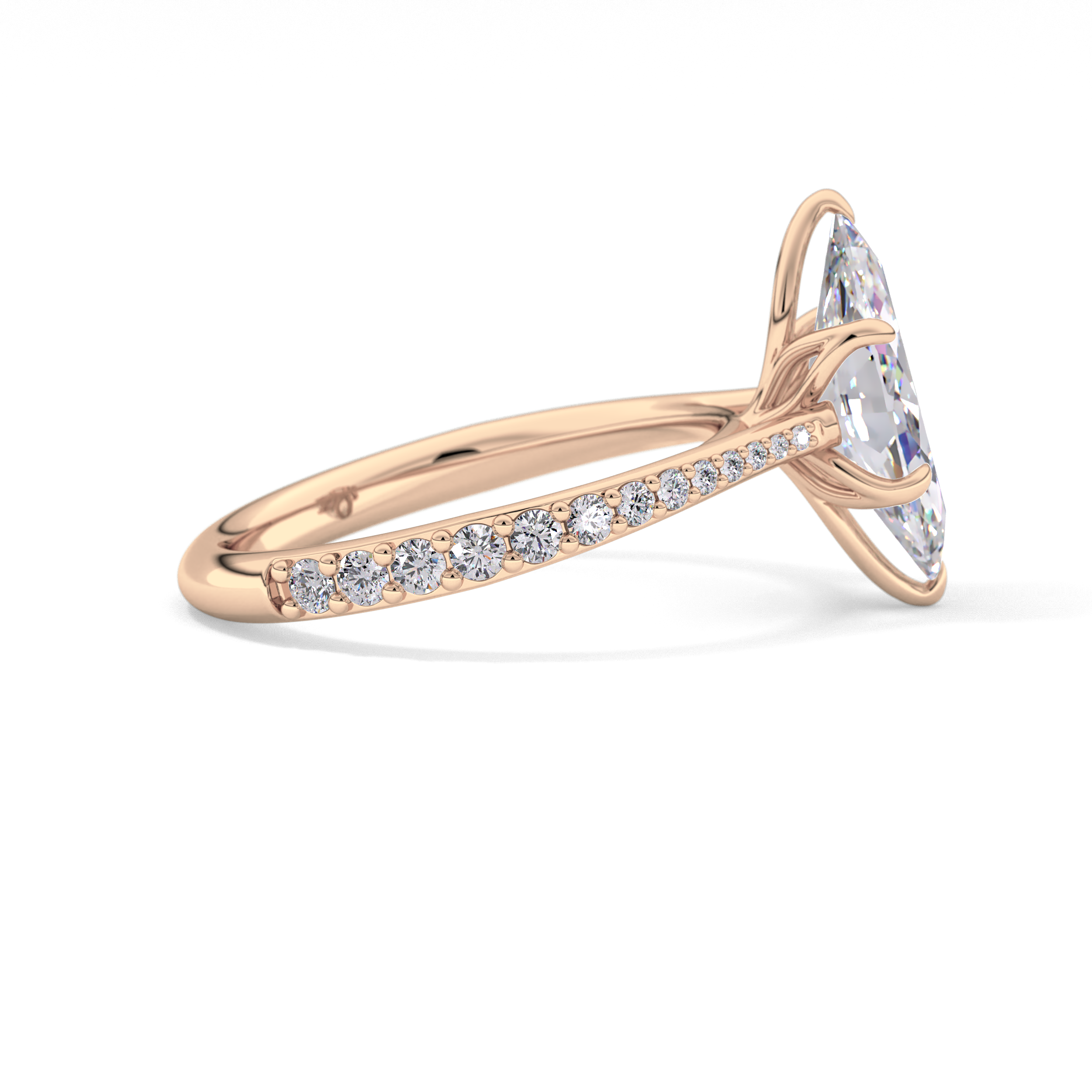 Marquise Pave Lab Grown Diamond Engagement Ring