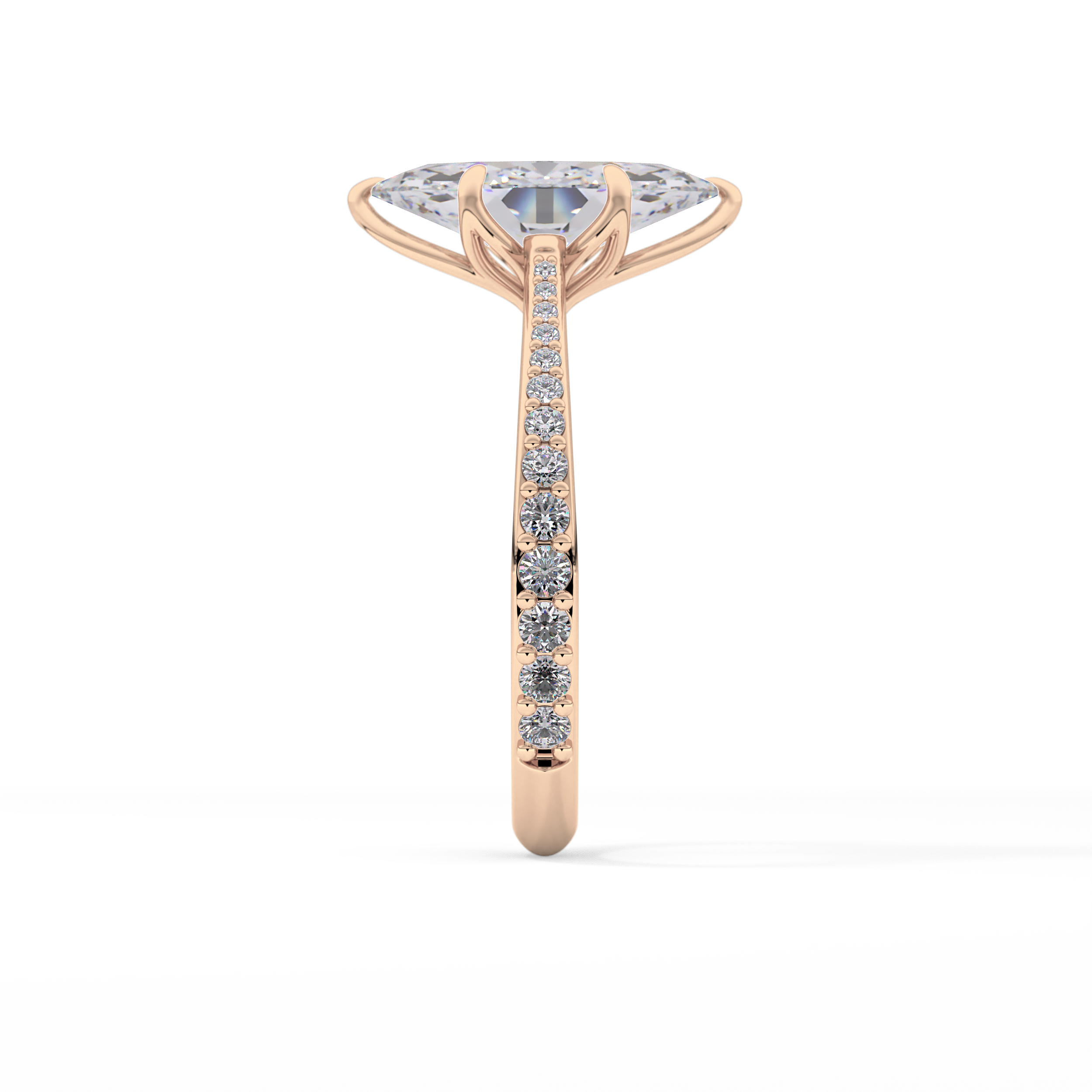 Marquise Pave Lab Grown Diamond Engagement Ring