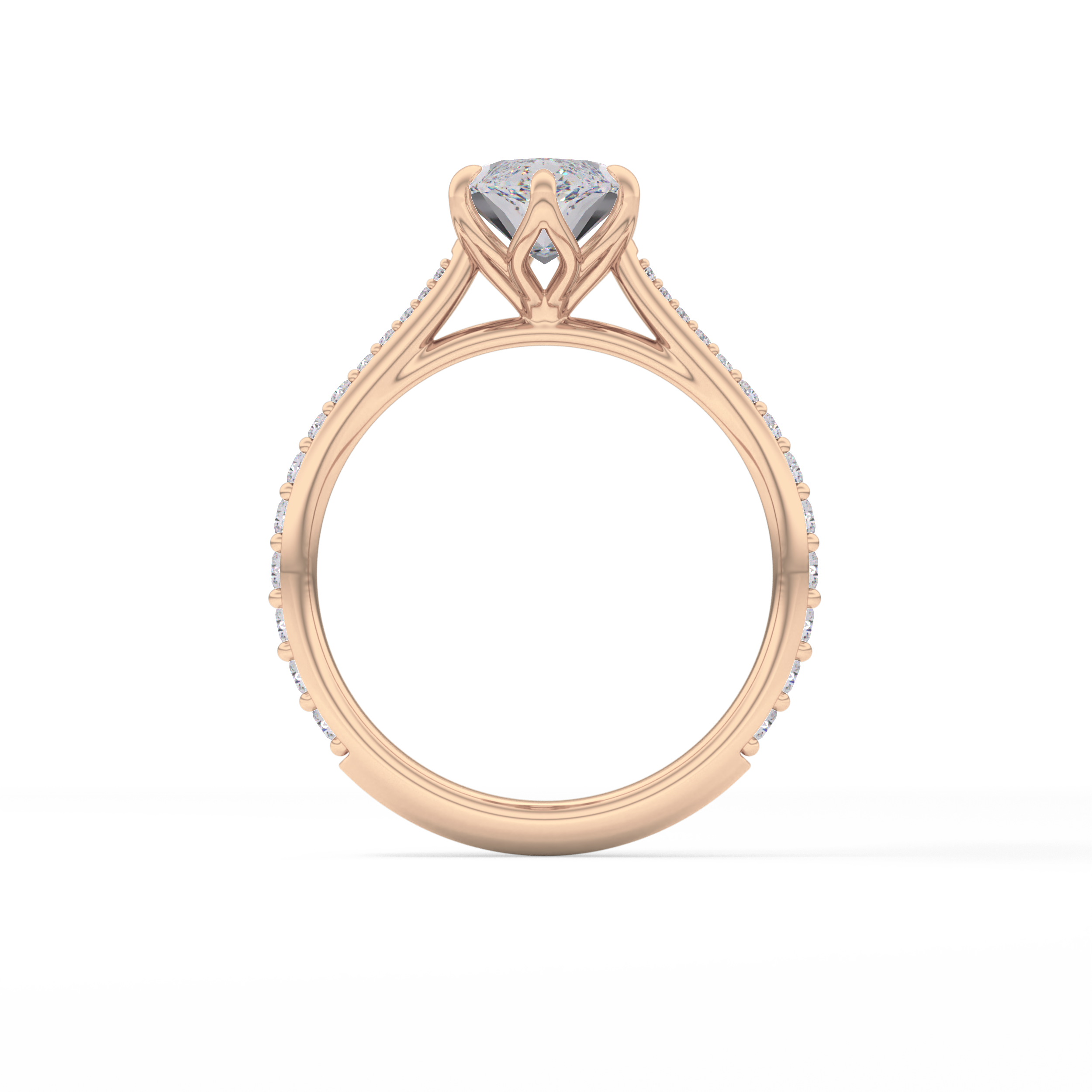 Marquise Pave Lab Grown Diamond Engagement Ring