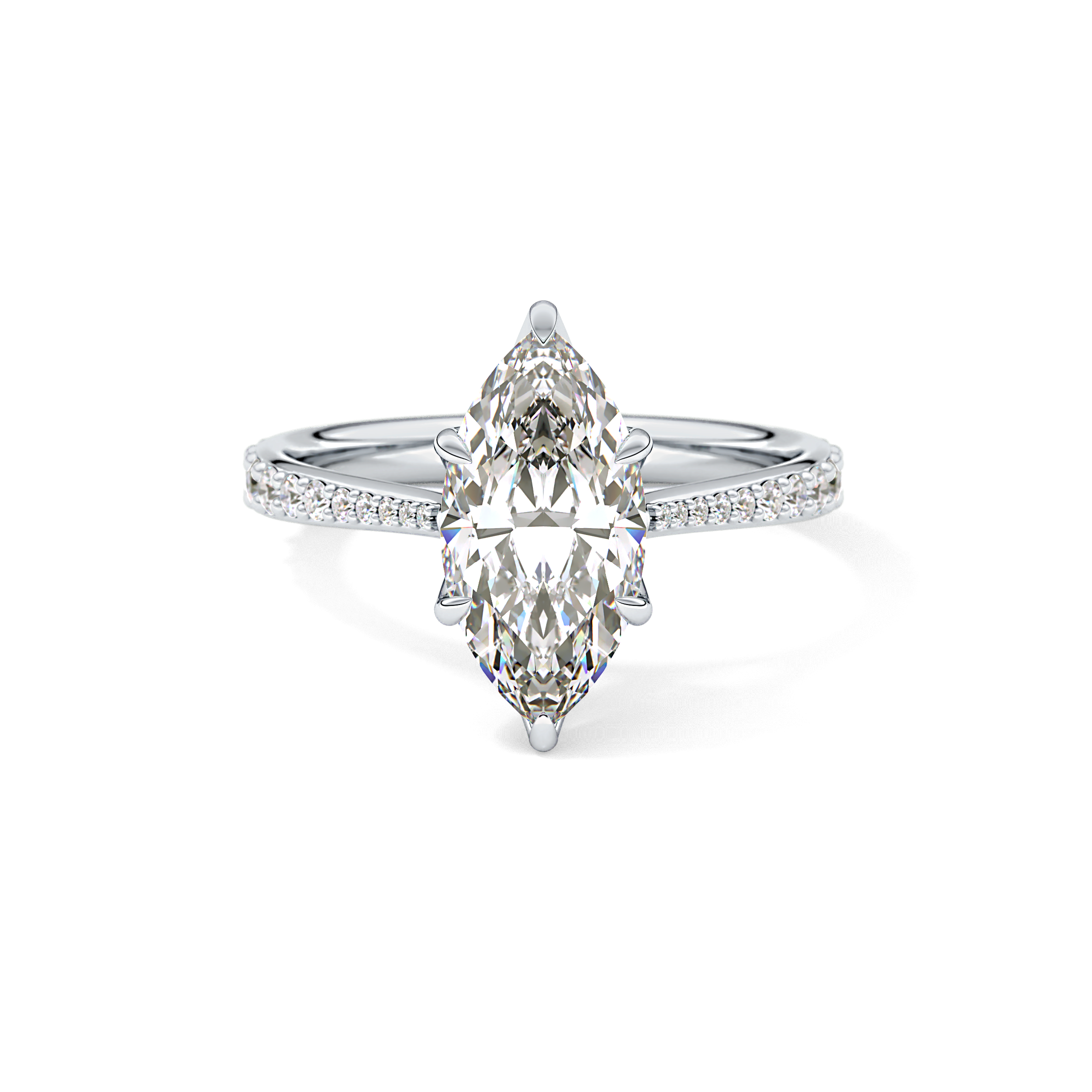 Marquise Pave Lab Grown Diamond Engagement Ring