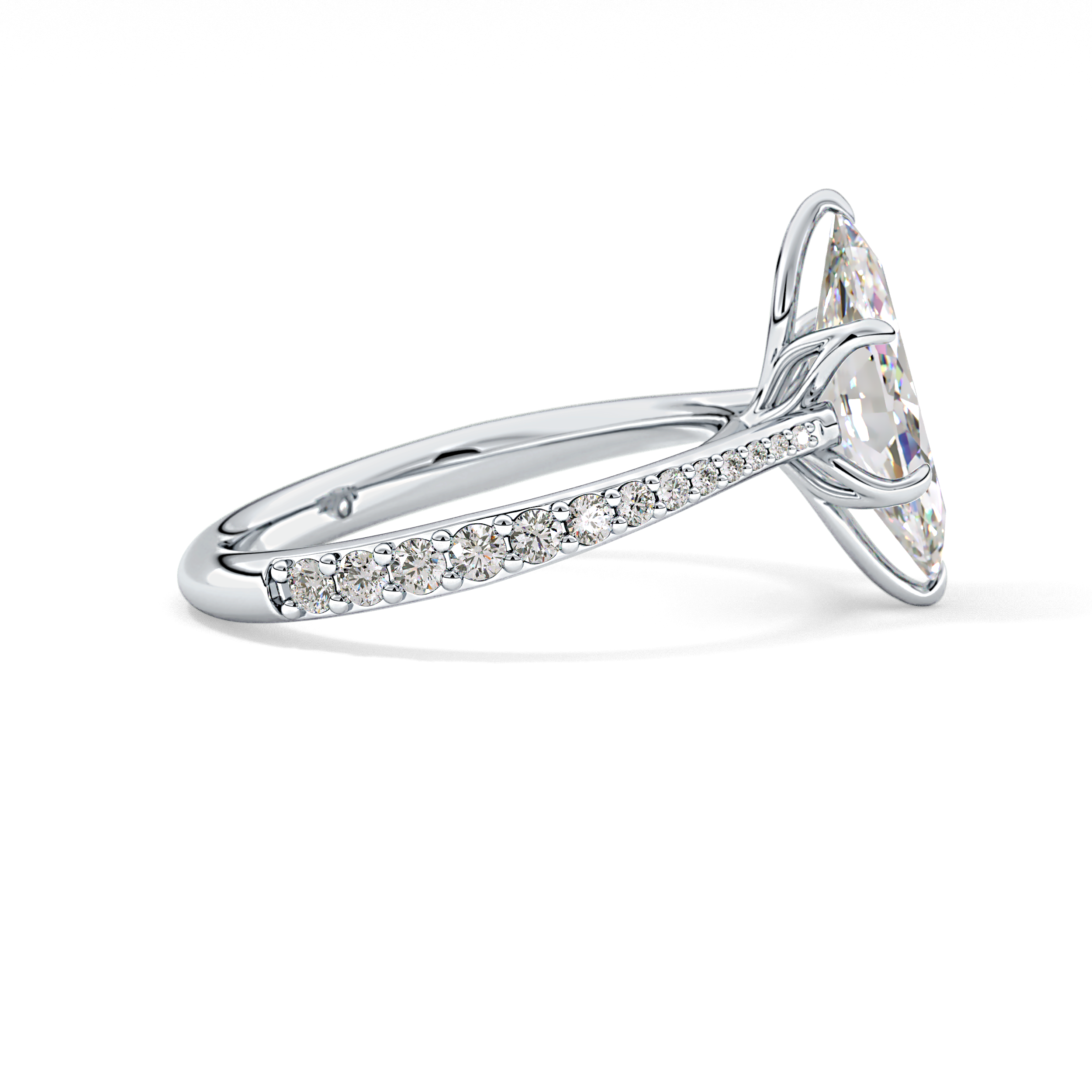 Marquise Pave Lab Grown Diamond Engagement Ring