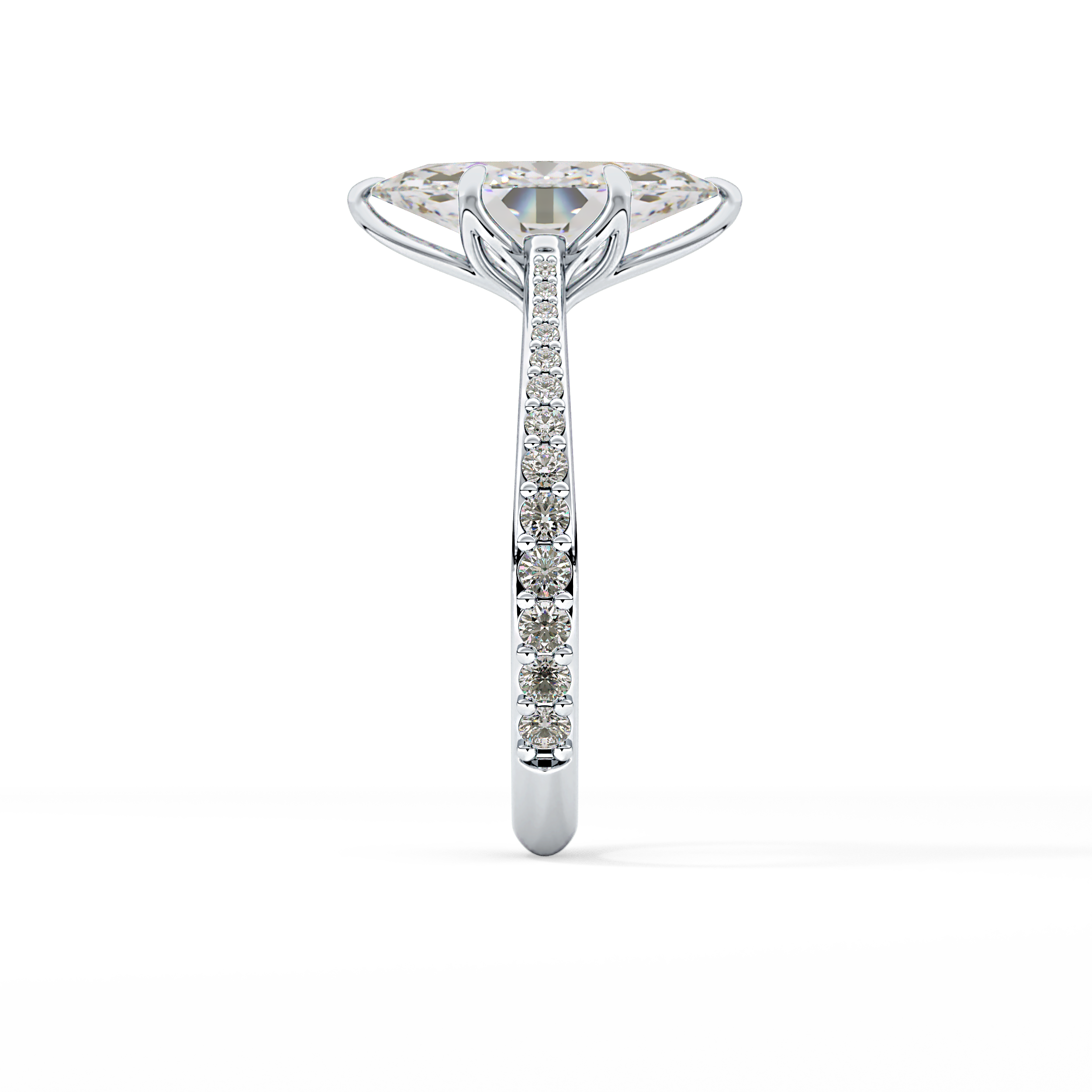 Marquise Pave Lab Grown Diamond Engagement Ring