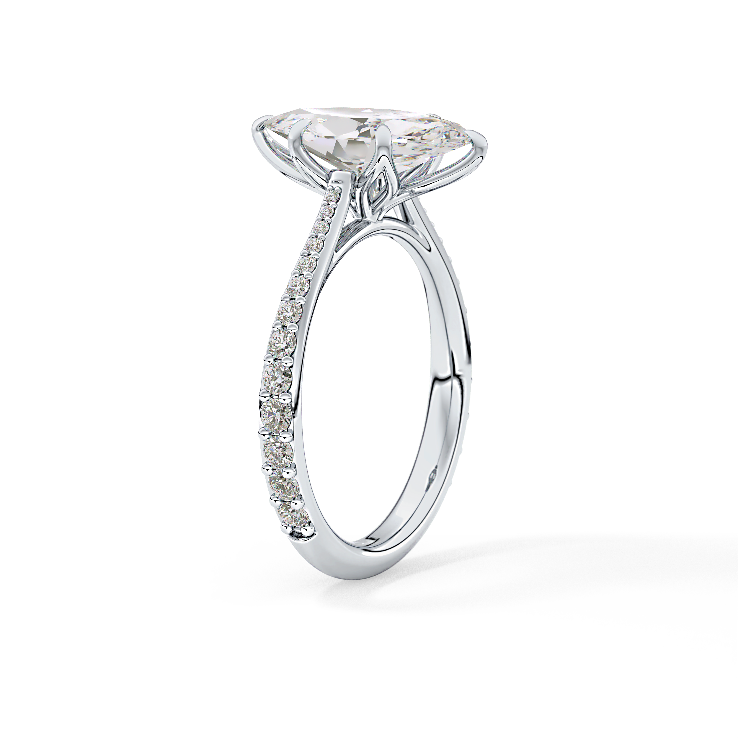 Marquise Pave Lab Grown Diamond Engagement Ring