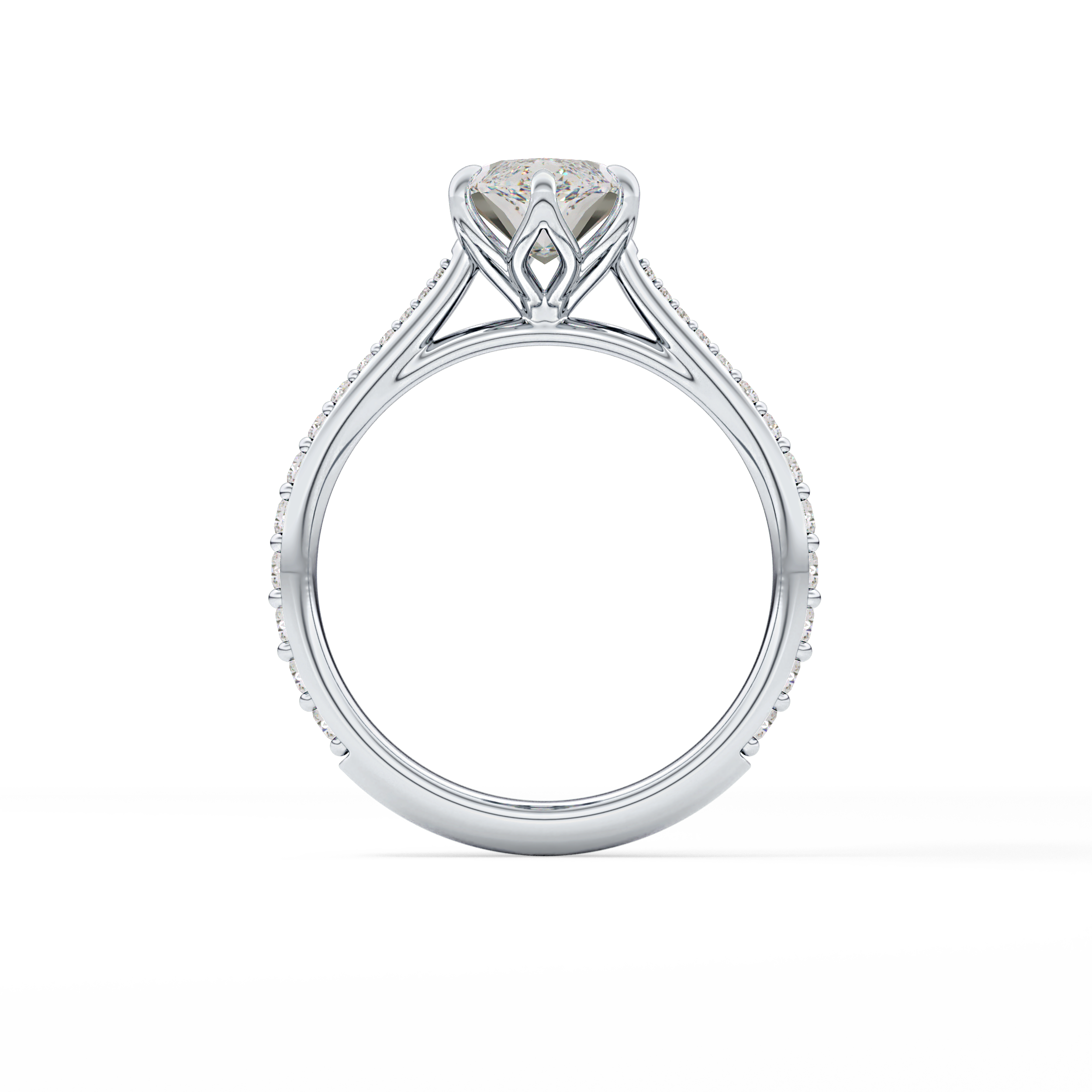 Marquise Pave Lab Grown Diamond Engagement Ring