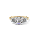 Asscher Cluster Lab Grown Diamond Engagement Ring