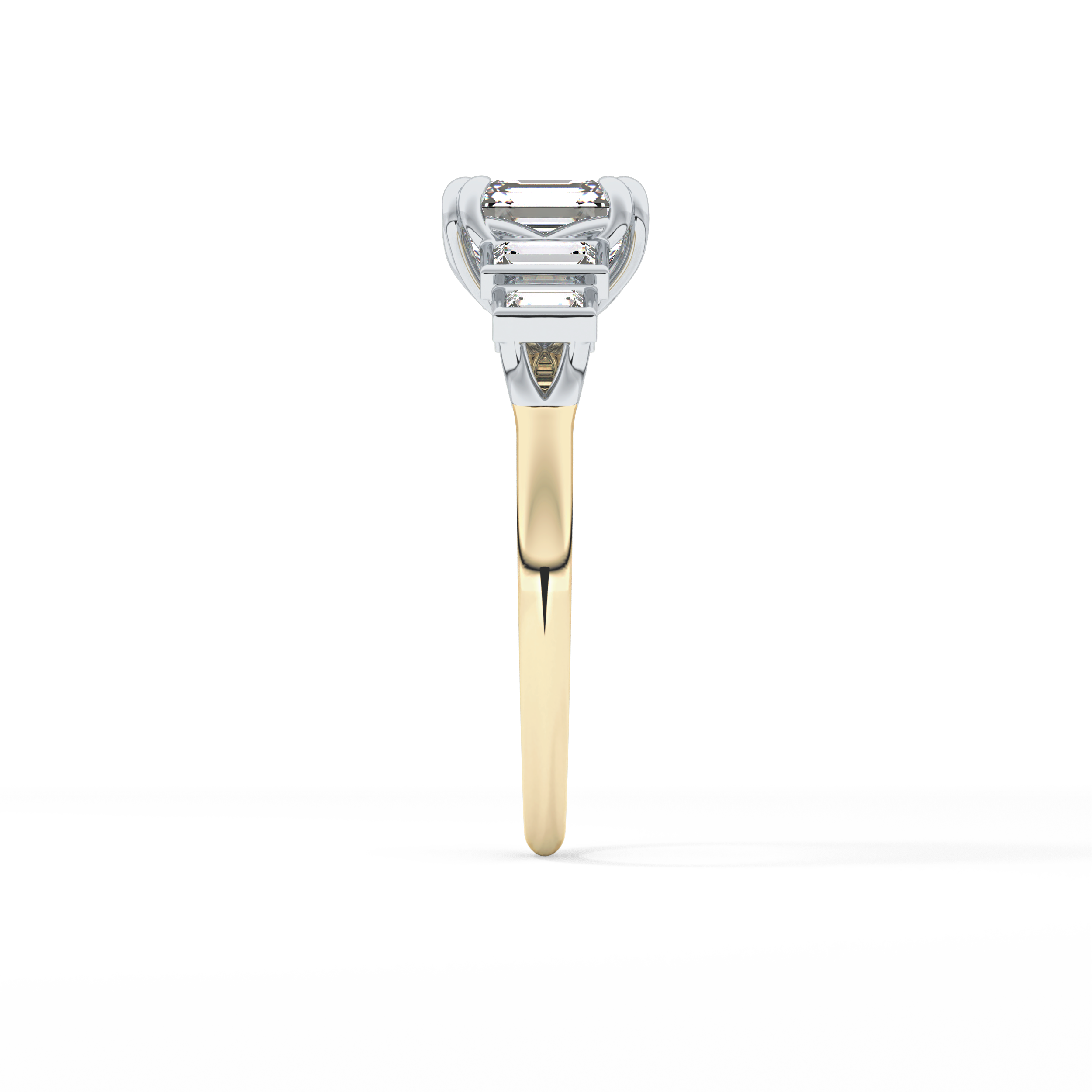Asscher Cluster Lab Grown Diamond Engagement Ring