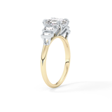 Asscher Cluster Lab Grown Diamond Engagement Ring