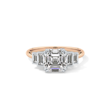 Asscher Cluster Lab Grown Diamond Engagement Ring