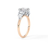 Asscher Cluster Lab Grown Diamond Engagement Ring