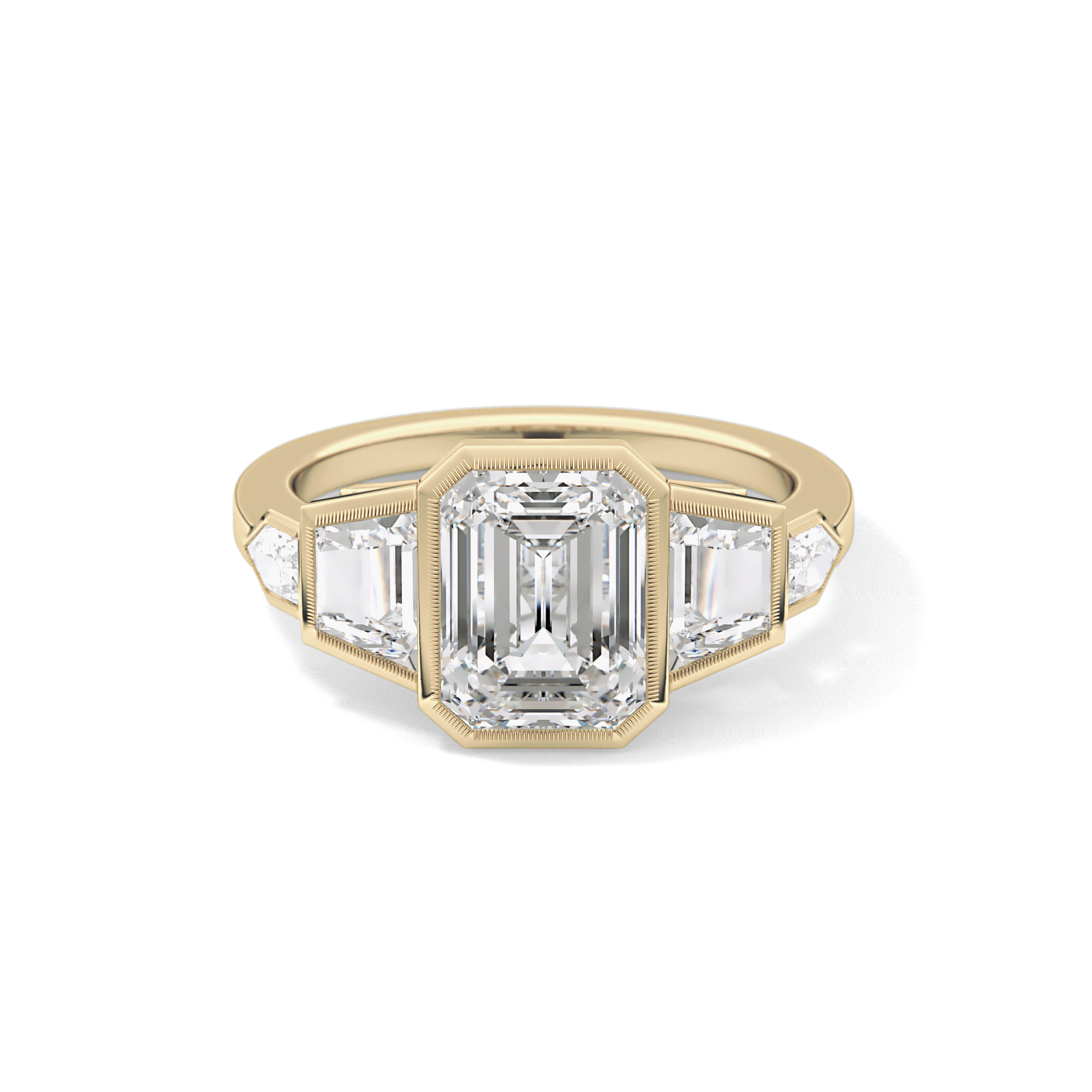 Emerald Cluster Lab Grown Diamond Engagement Ring
