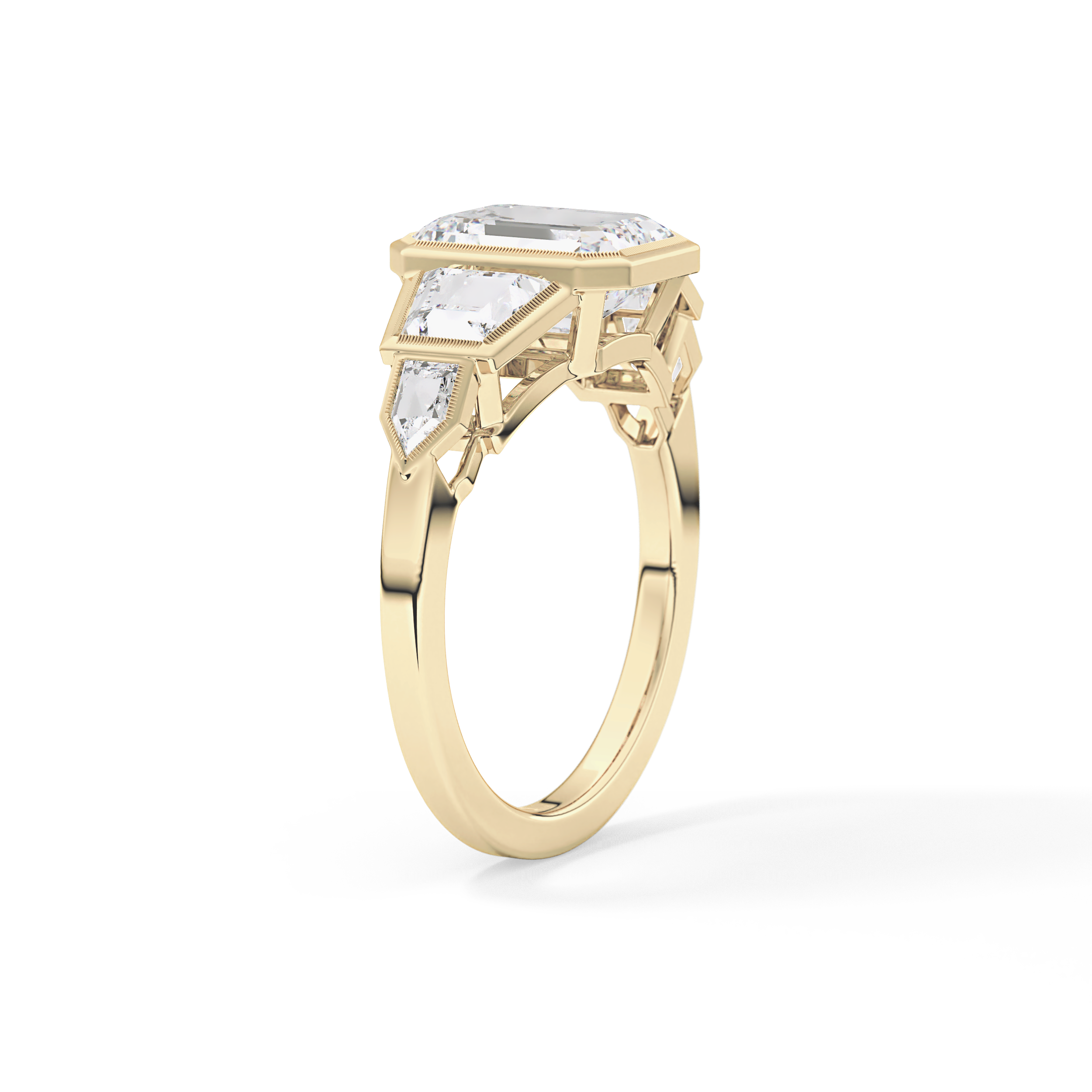 Emerald Cluster Lab Grown Diamond Engagement Ring