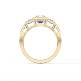 Emerald Cluster Lab Grown Diamond Engagement Ring