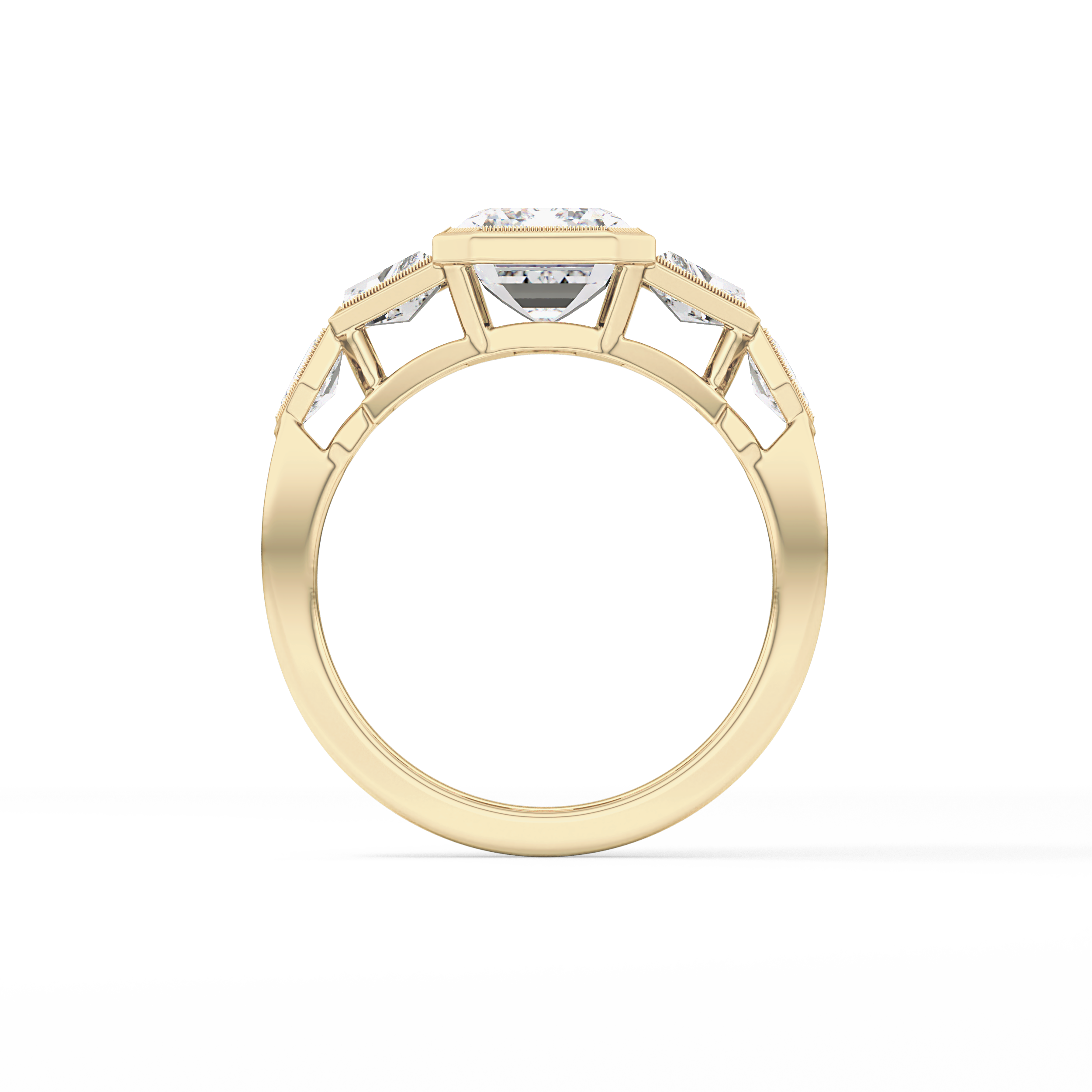 Emerald Cluster Lab Grown Diamond Engagement Ring