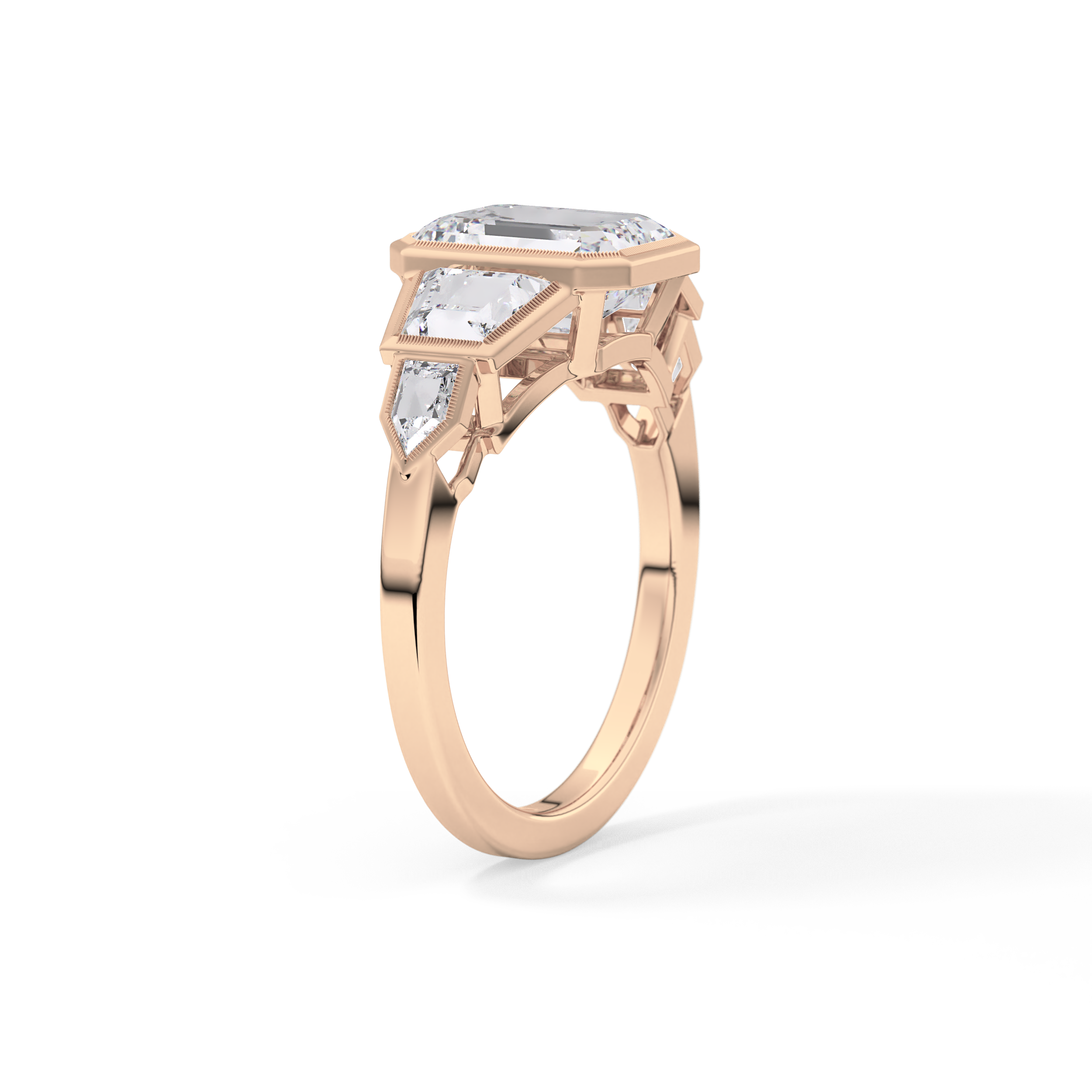 Emerald Cluster Lab Grown Diamond Engagement Ring