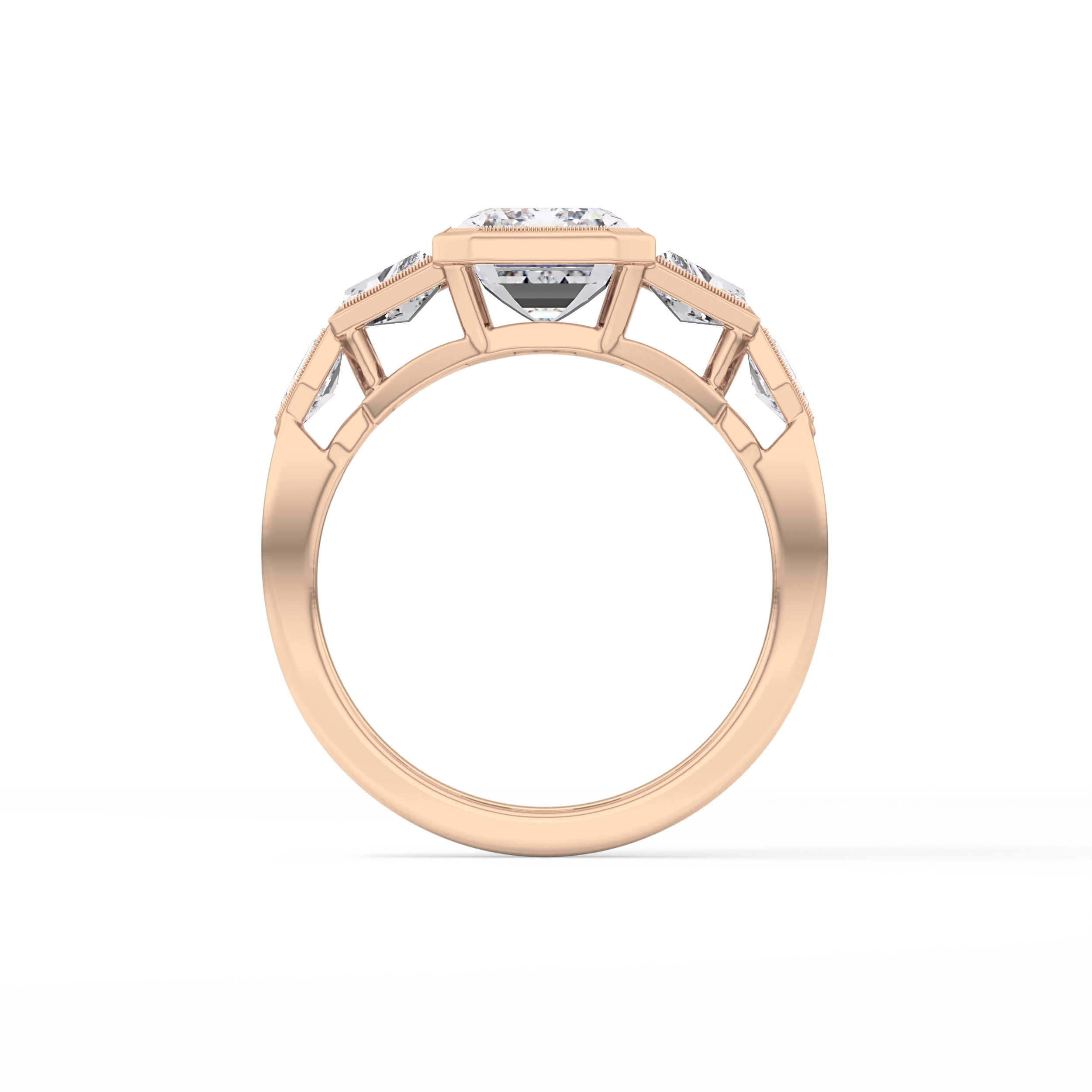 Emerald Cluster Lab Grown Diamond Engagement Ring