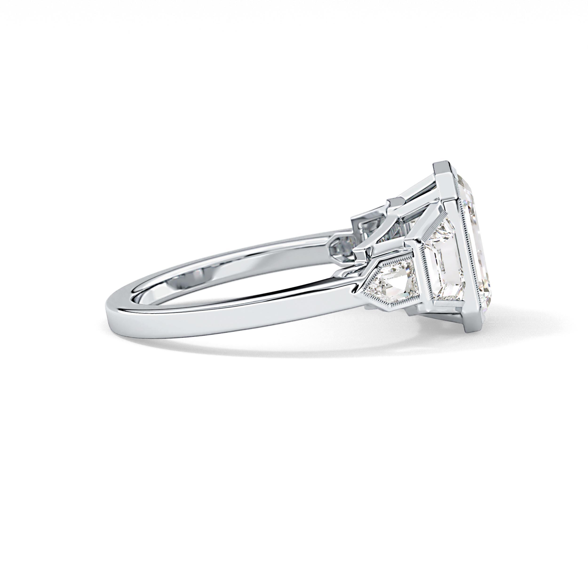 Emerald Cluster Lab Grown Diamond Engagement Ring