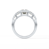 Emerald Cluster Lab Grown Diamond Engagement Ring