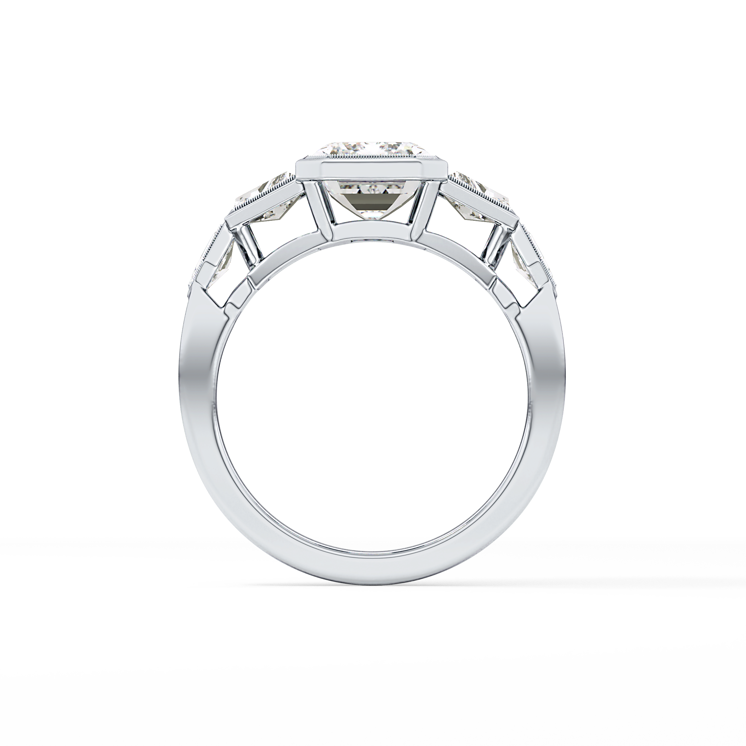 Emerald Cluster Lab Grown Diamond Engagement Ring