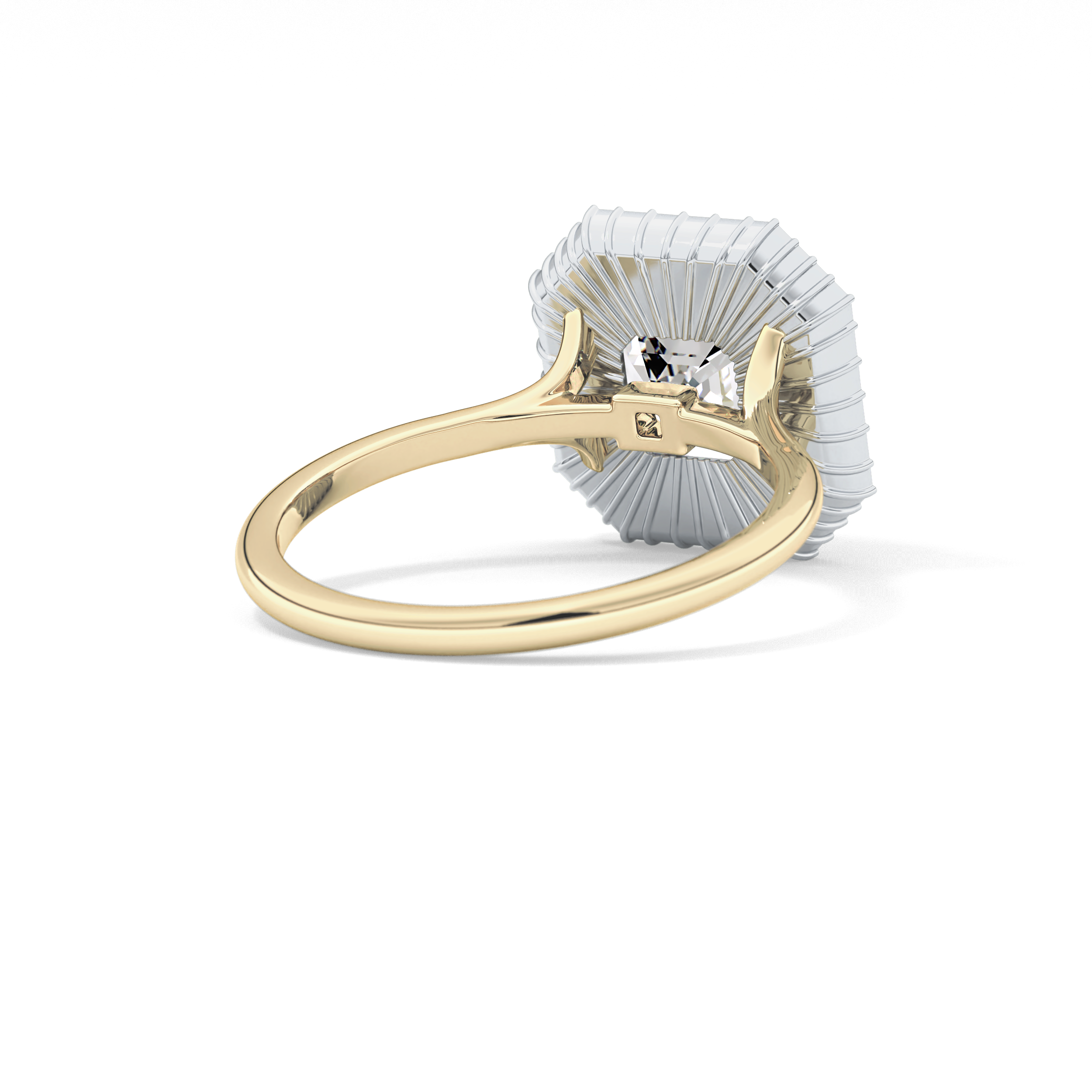 Asscher Cluster Lab Grown Diamond Engagement Ring