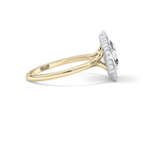 Asscher Cluster Lab Grown Diamond Engagement Ring