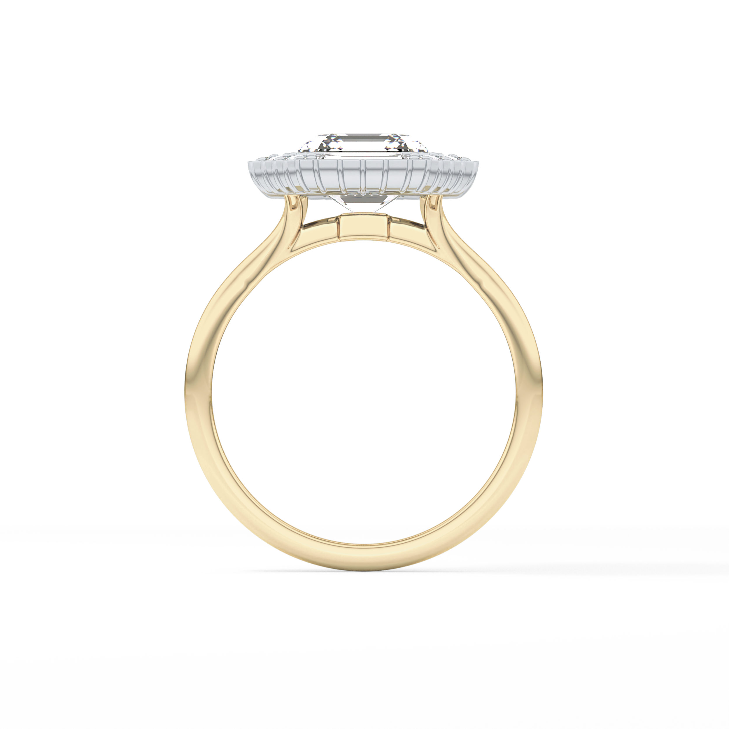 Asscher Cluster Lab Grown Diamond Engagement Ring