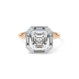 Asscher Cluster Lab Grown Diamond Engagement Ring