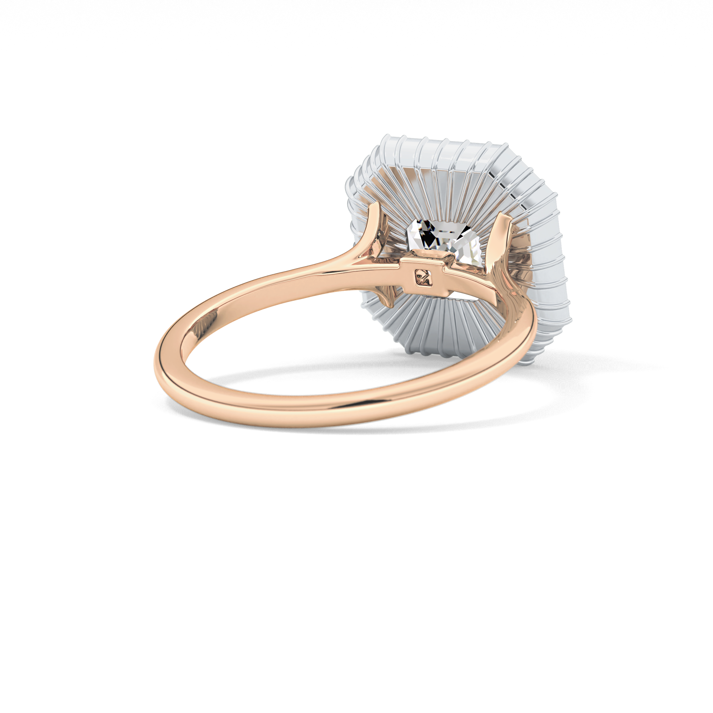 Asscher Cluster Lab Grown Diamond Engagement Ring