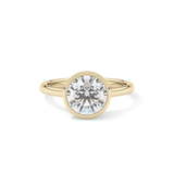 Round Bezel Lab Grown Engagement Ring