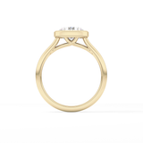 Round Bezel Lab Grown Engagement Ring