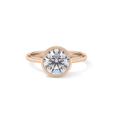 Round Bezel Lab Grown Engagement Ring