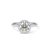 Round Bezel Lab Grown Engagement Ring