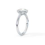 Round Bezel Lab Grown Engagement Ring