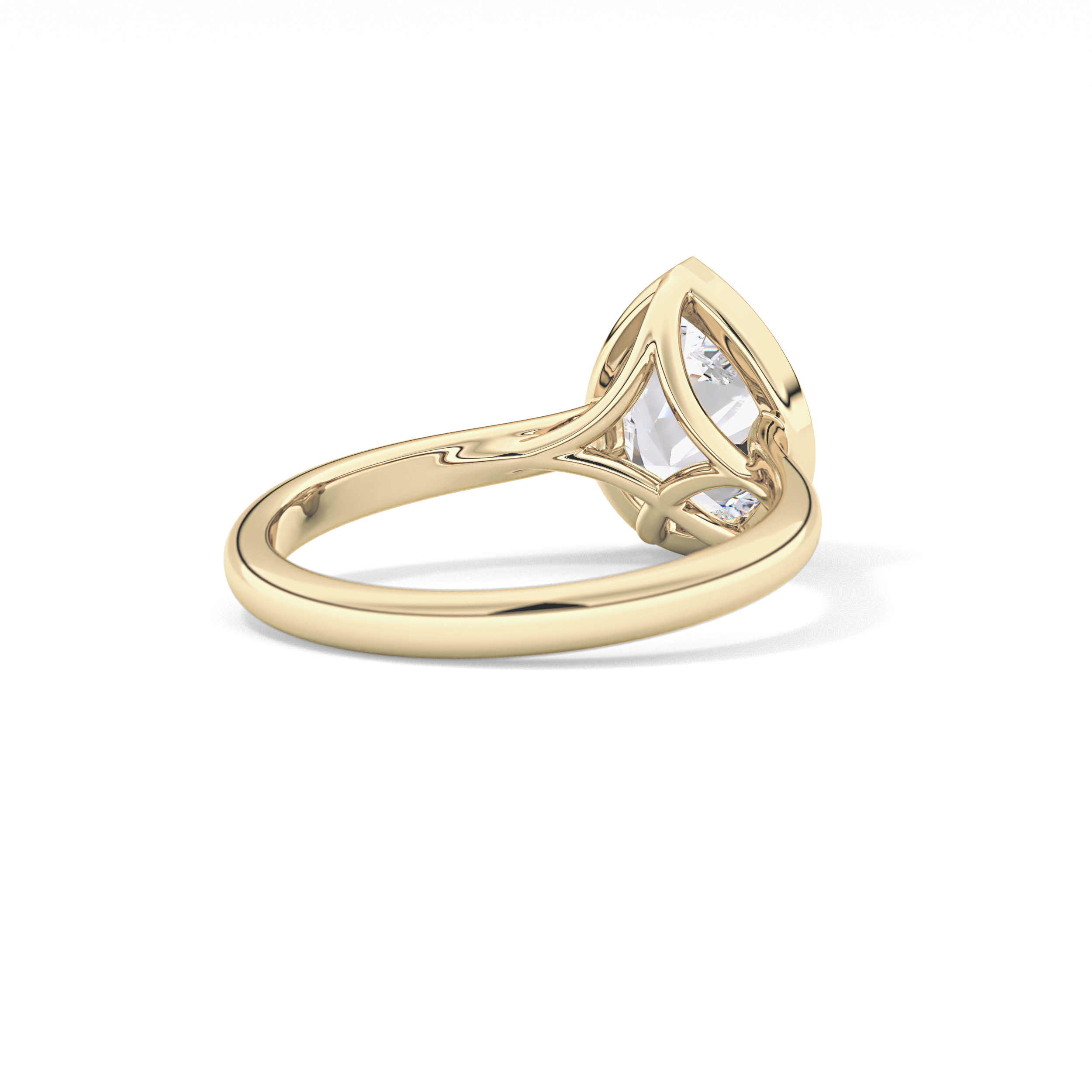 Pear Bezel Lab Grown Engagement Ring