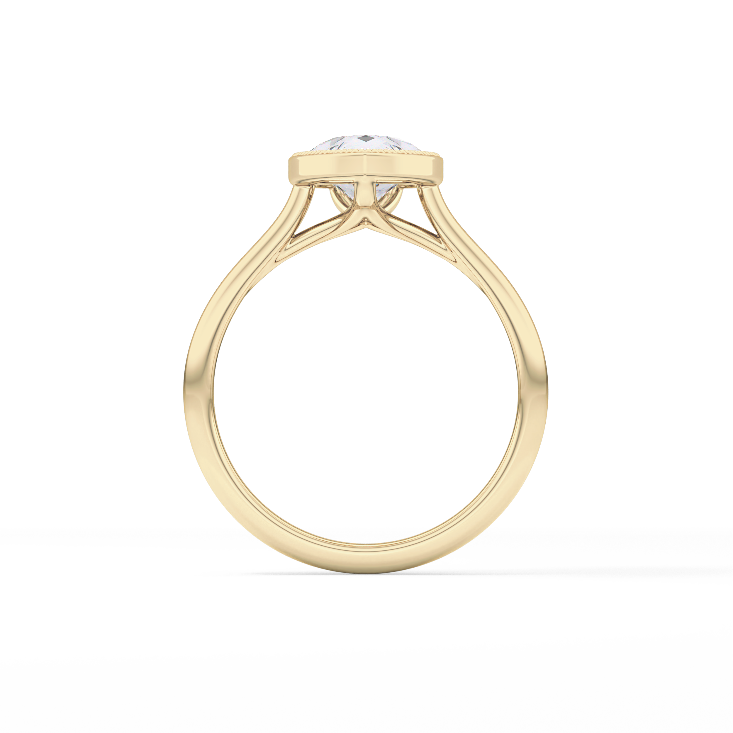 Pear Bezel Lab Grown Engagement Ring