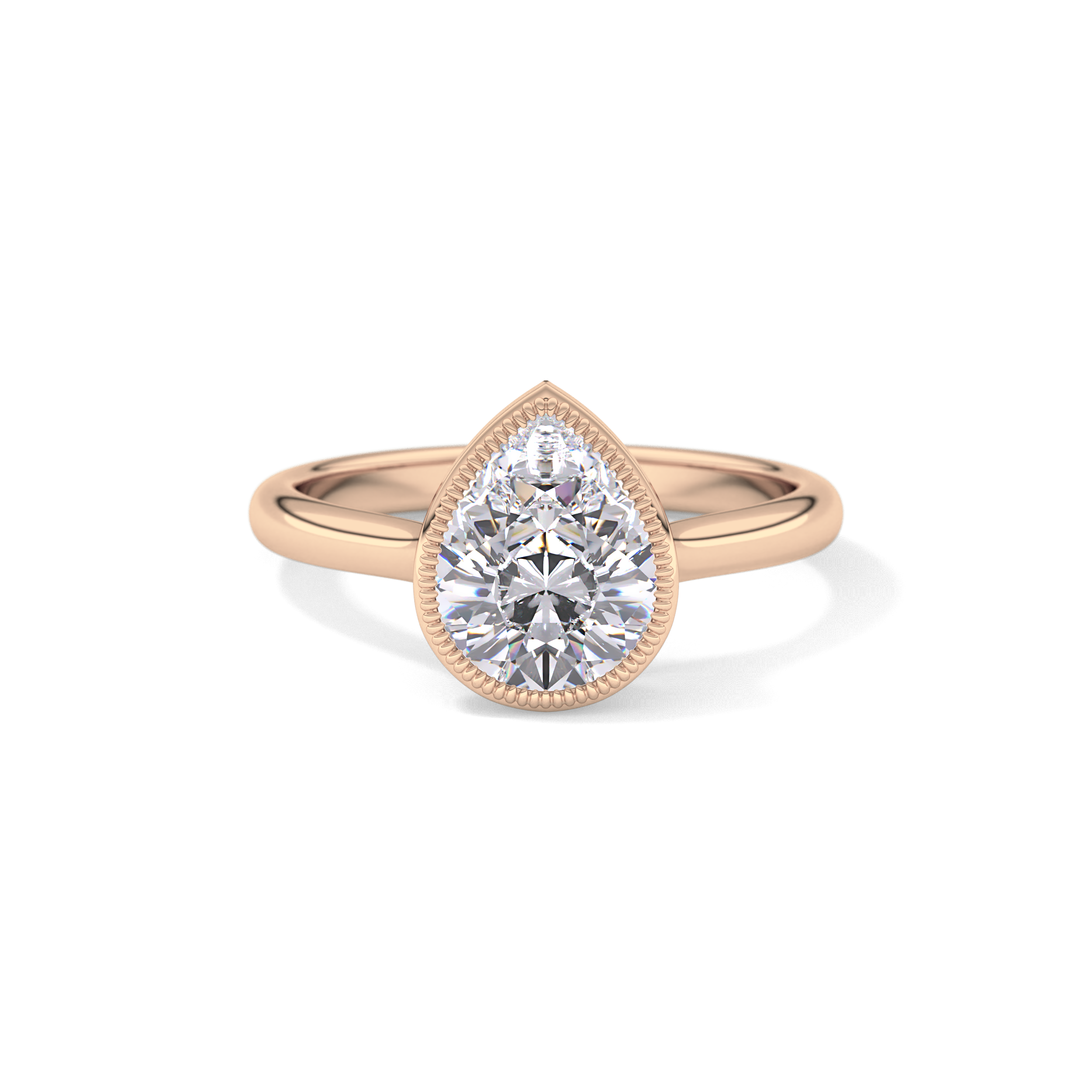 Pear Bezel Lab Grown Engagement Ring