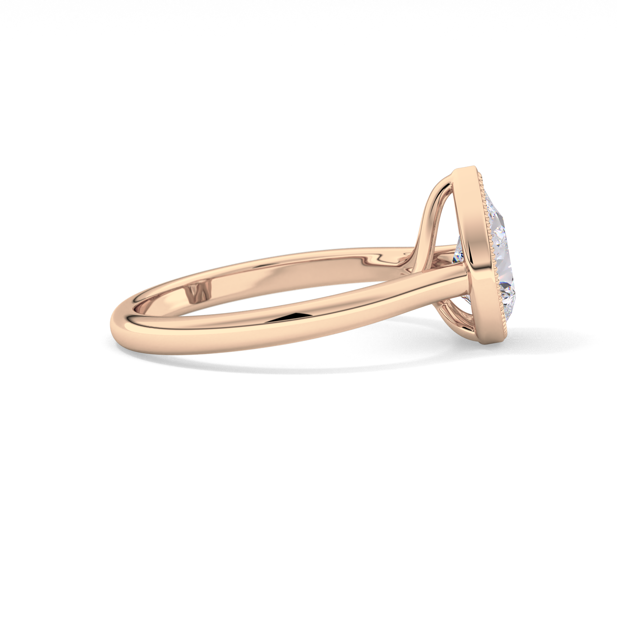 Pear Bezel Lab Grown Engagement Ring