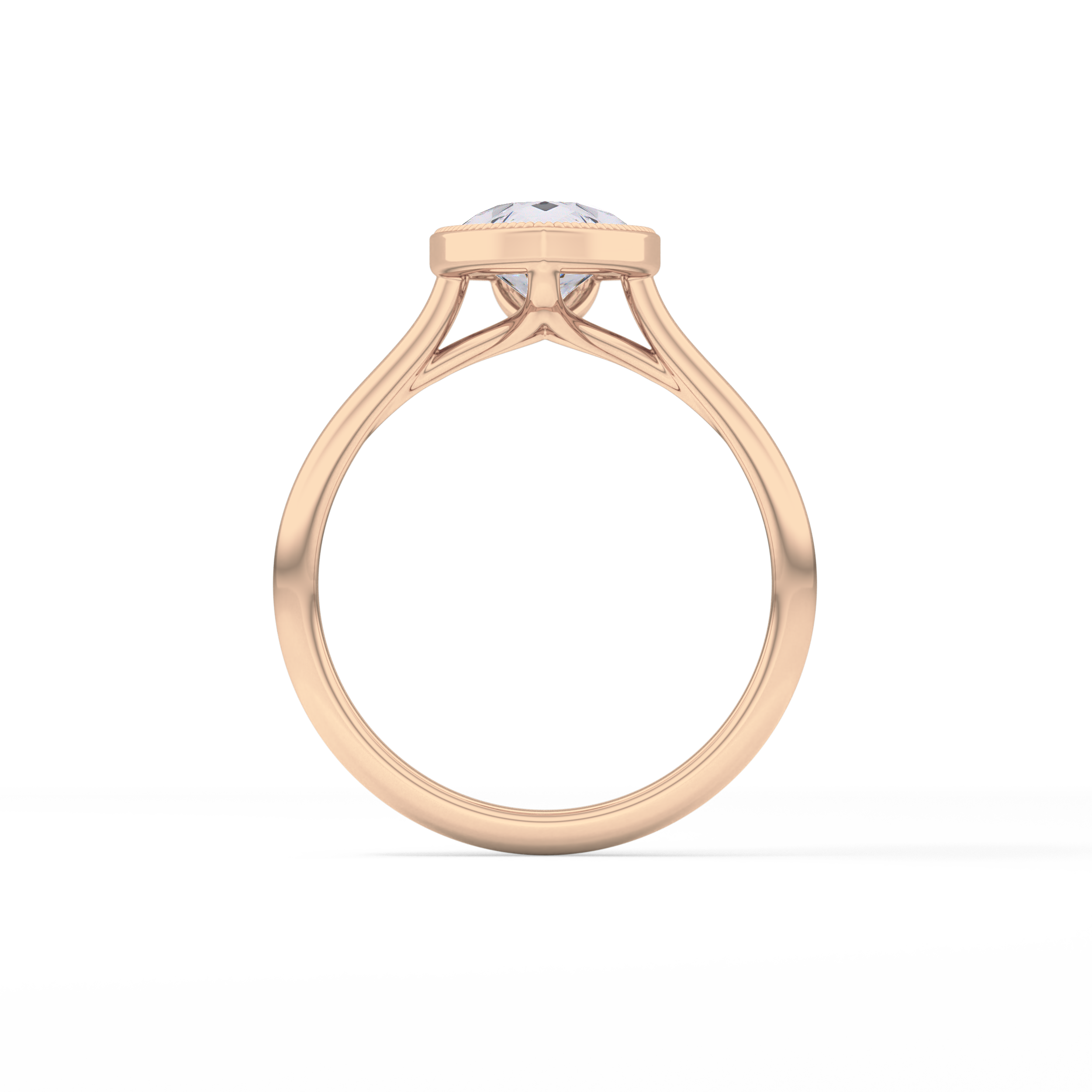 Pear Bezel Lab Grown Engagement Ring