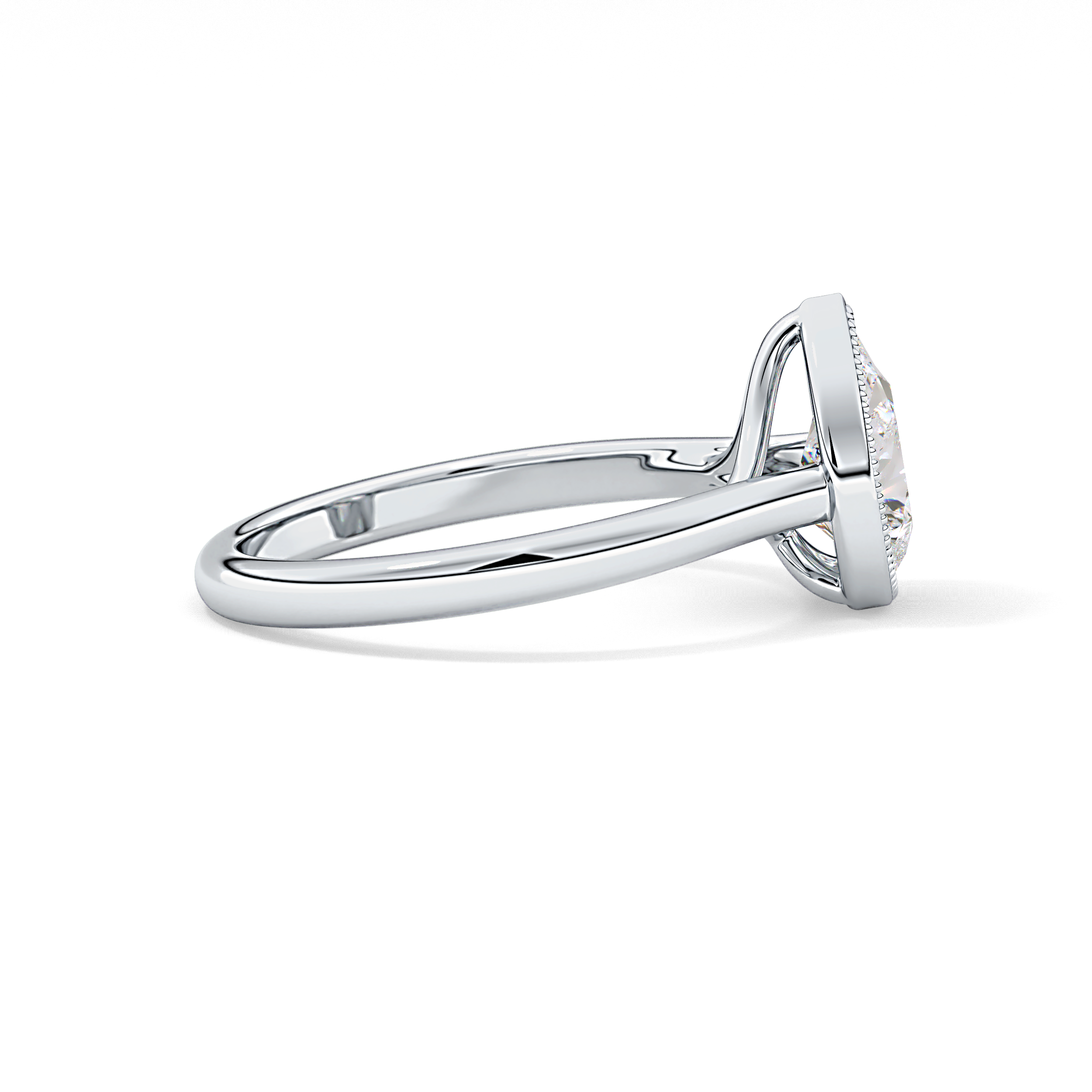 Pear Bezel Lab Grown Engagement Ring