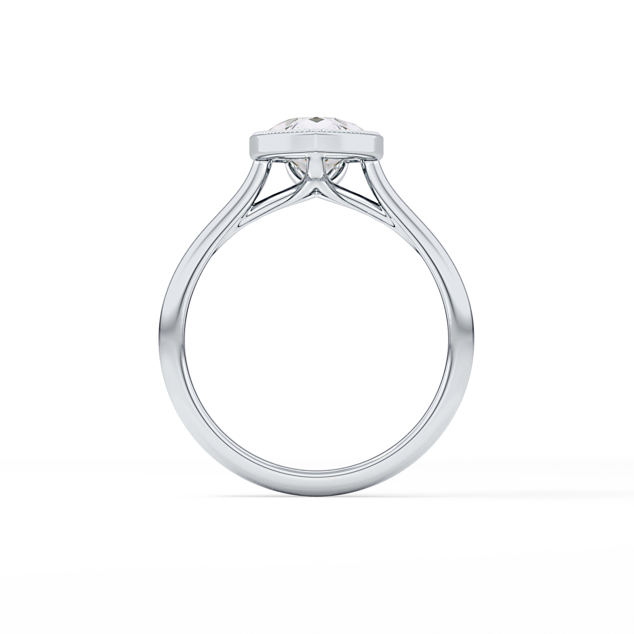 Pear Bezel Lab Grown Engagement Ring